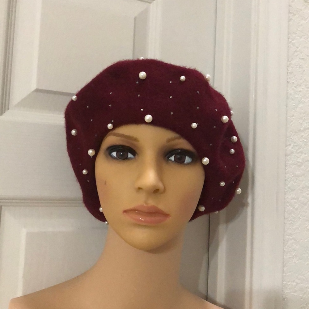 INC International Concepts Embellished Wool Beret